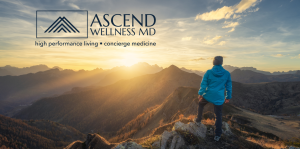 Picture of Ascend Wellness logo with image of person on moutain