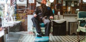 Man in barber chair