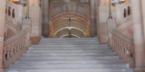 Marble columns and steps