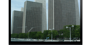 Laptop with NYS Agency buildings on screen