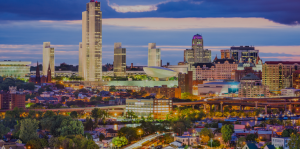 Twilight view of Albany skyline