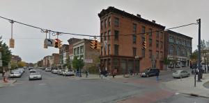 Google map view of an intersection in Downtown Albany 