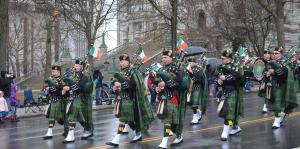 Photo of People Marching in the St. Patricks Day Parad