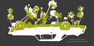 Photo of car with flowers. Shifting the Paradignm designed by Maki Kawaguchi