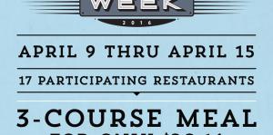 Restaurant Week Flyer advertising a 3 course meal for only $20.16