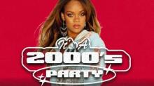 Photo of Rhianna with "2000's party" text overlayed