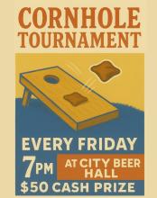 City Beer Hall Cornhole Tournament Graphic