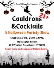 Cauldron & Cocktails event flyer