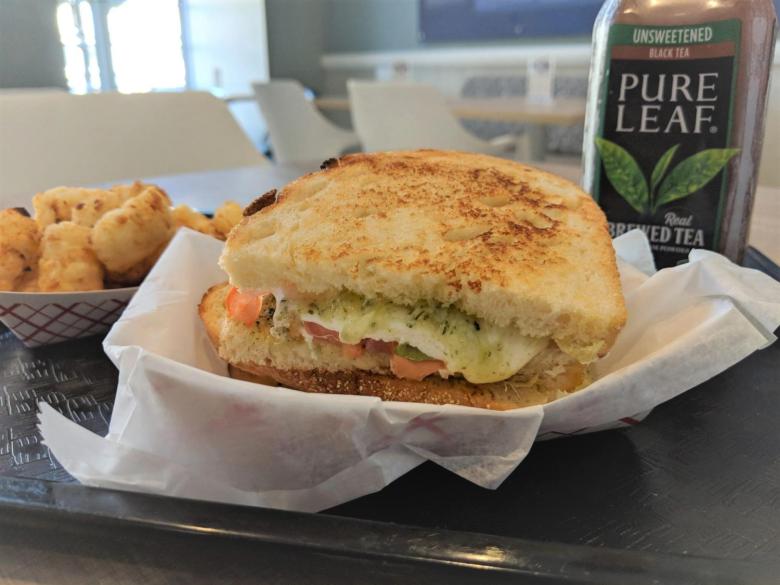 Capitol Melts Grilled Cheese with Tater Tots and a Drink