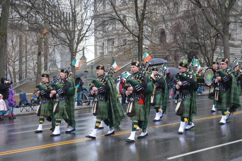 Photo of People Marching in the St. Patricks Day Parad